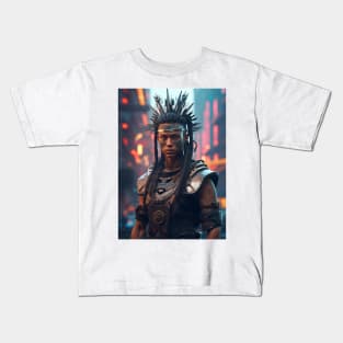 Olmec Warrior Futurism Kids T-Shirt